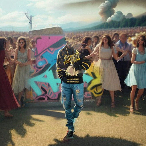 Confident KSI in Vibrant Graffiti Street Art