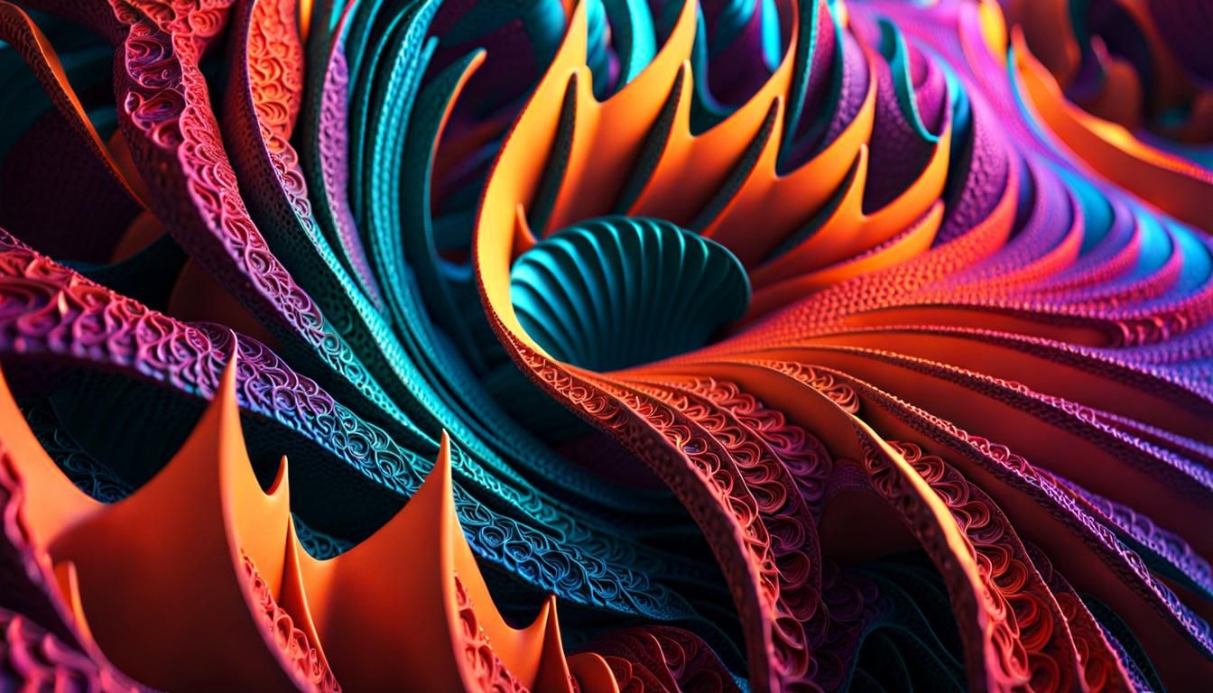Vibrant 3D Fractal Sculpture in Octane Render