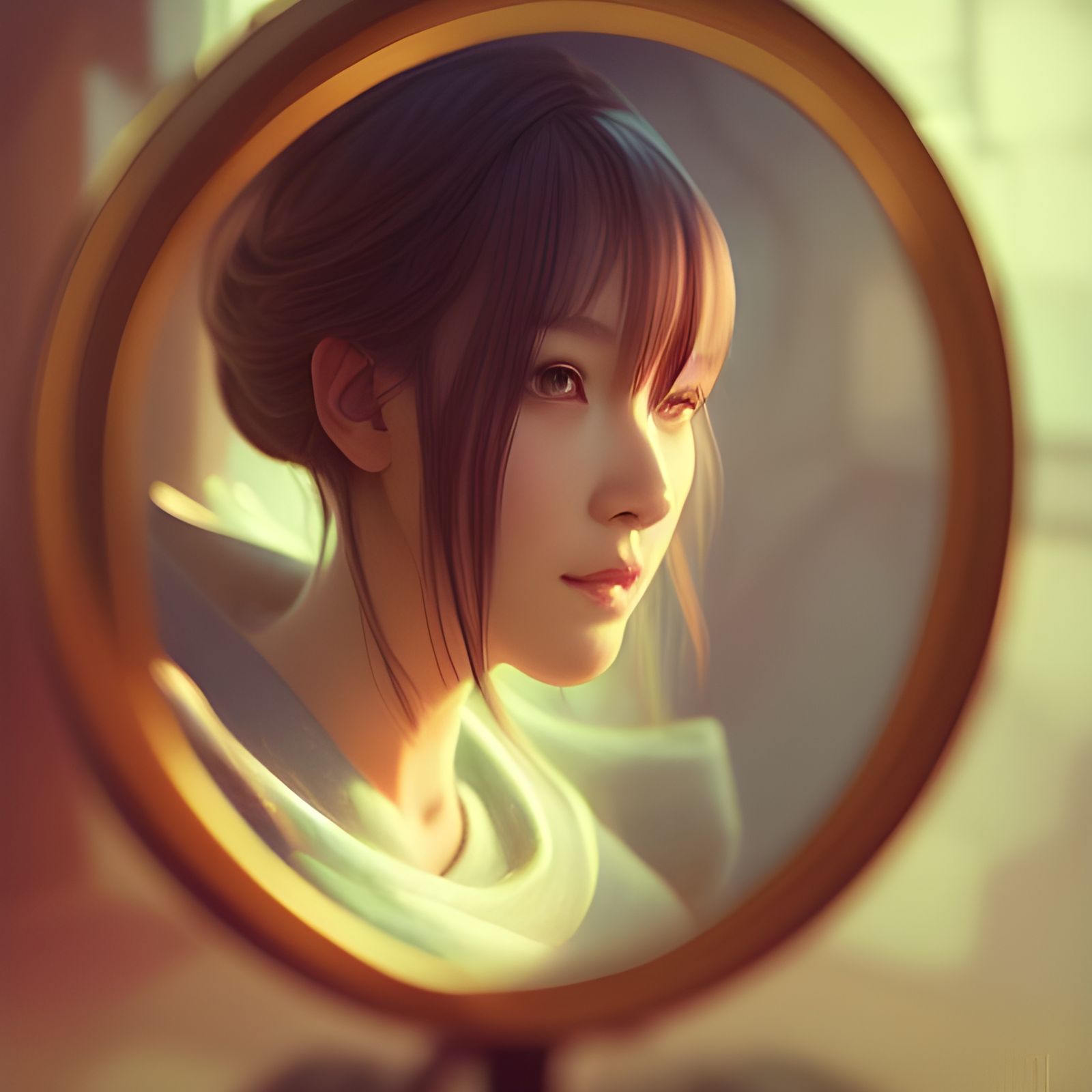 Girl's Mirror Reflects a Magical World
