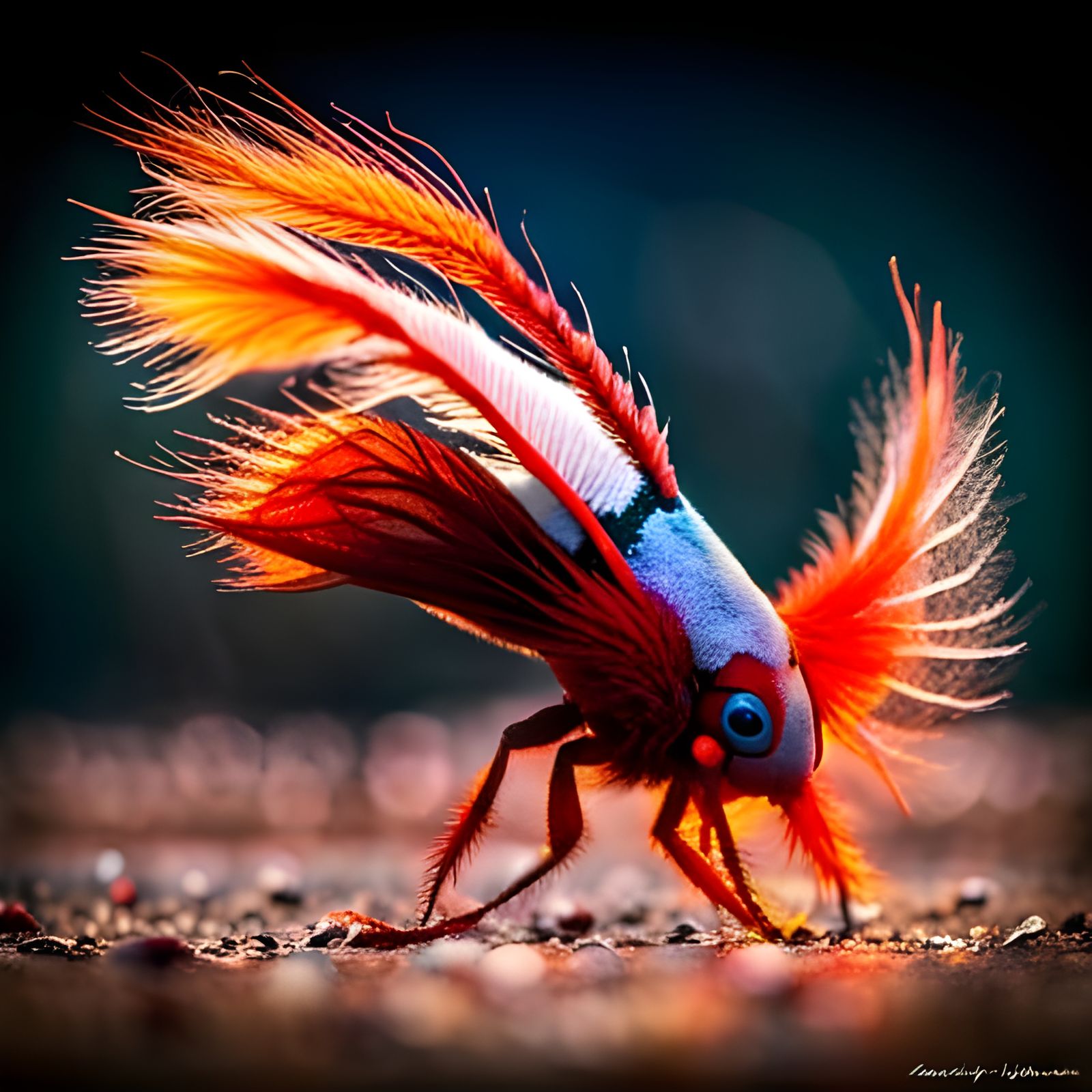 Detailed Undersea Scavenger with Japanese Background