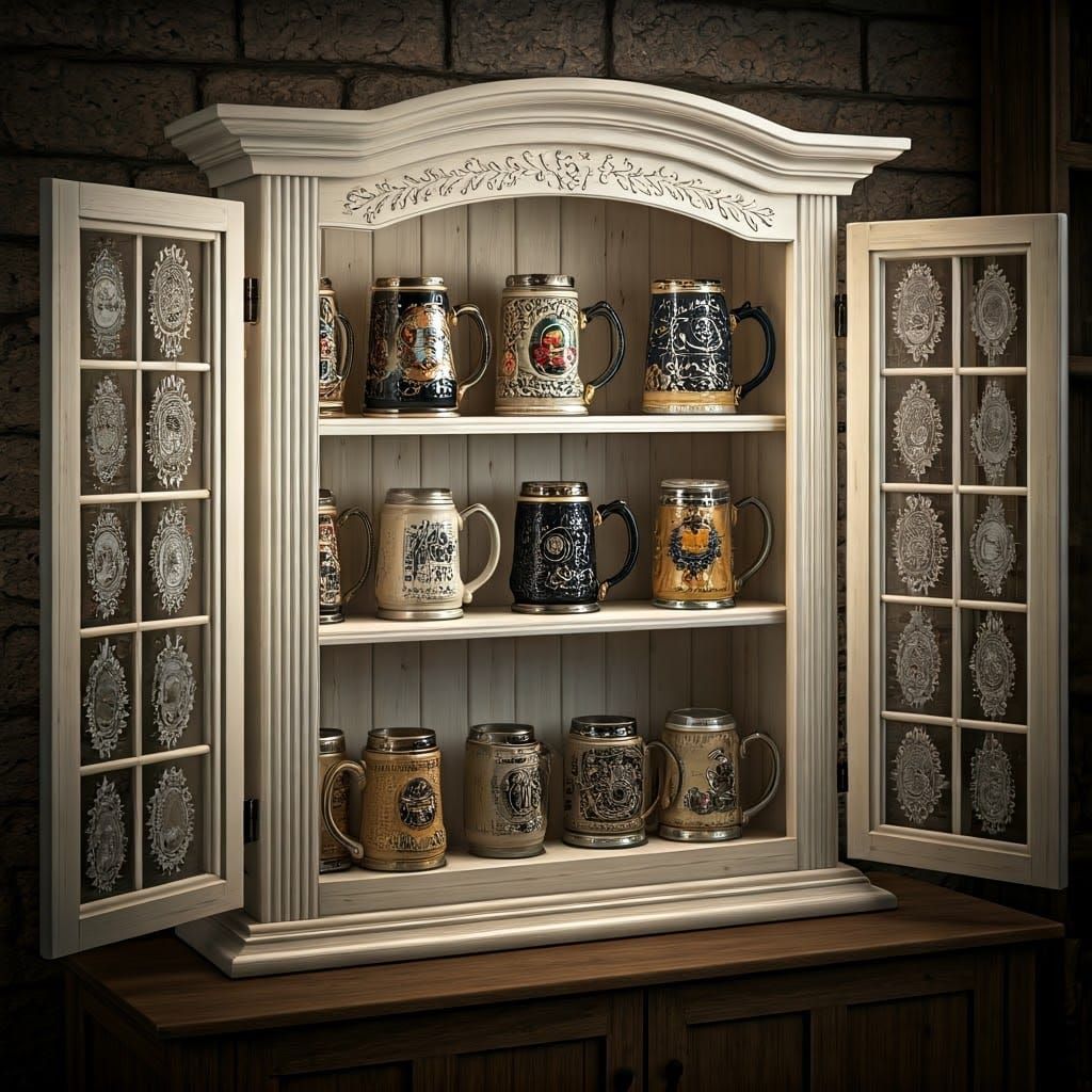 Handcrafted Beer Stein Display Case