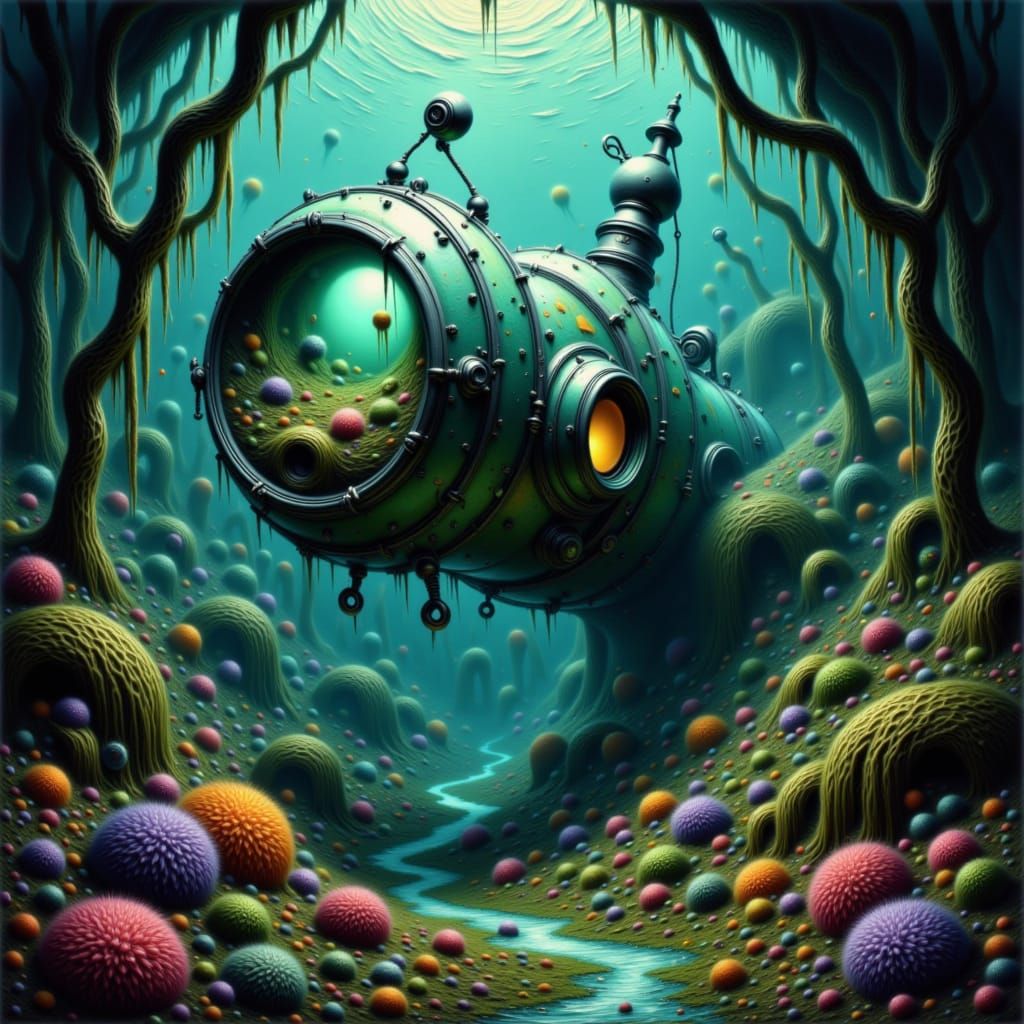 Vintage Submersible Explores Sunken Ship for Glowing Treasur...