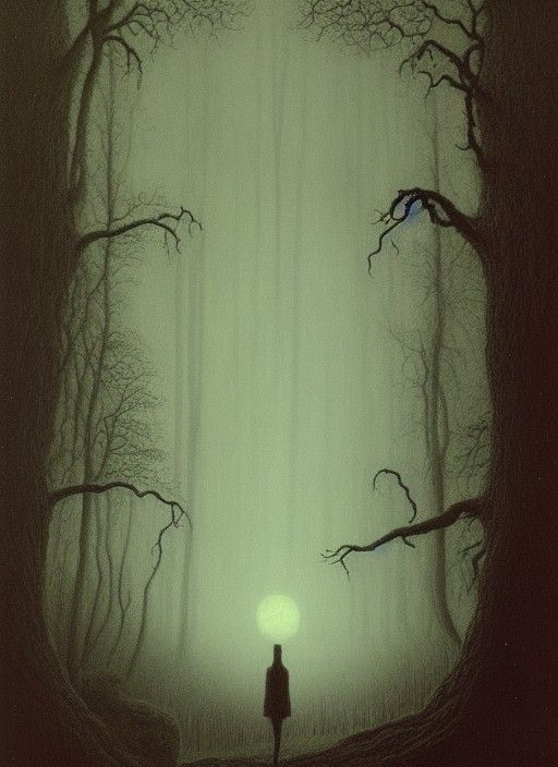 Ominous Forest Creature in Hyper-Realism Style