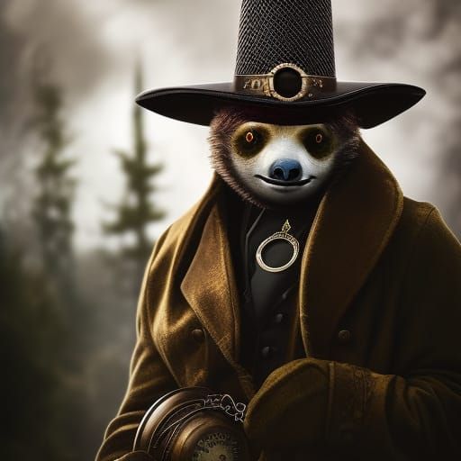 Steampunk Sloth Portrait in High Definition