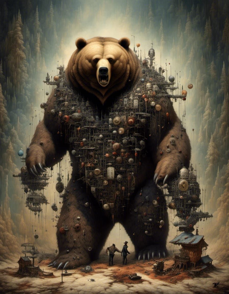 The Enigmatic Bear: An AI Art Creation