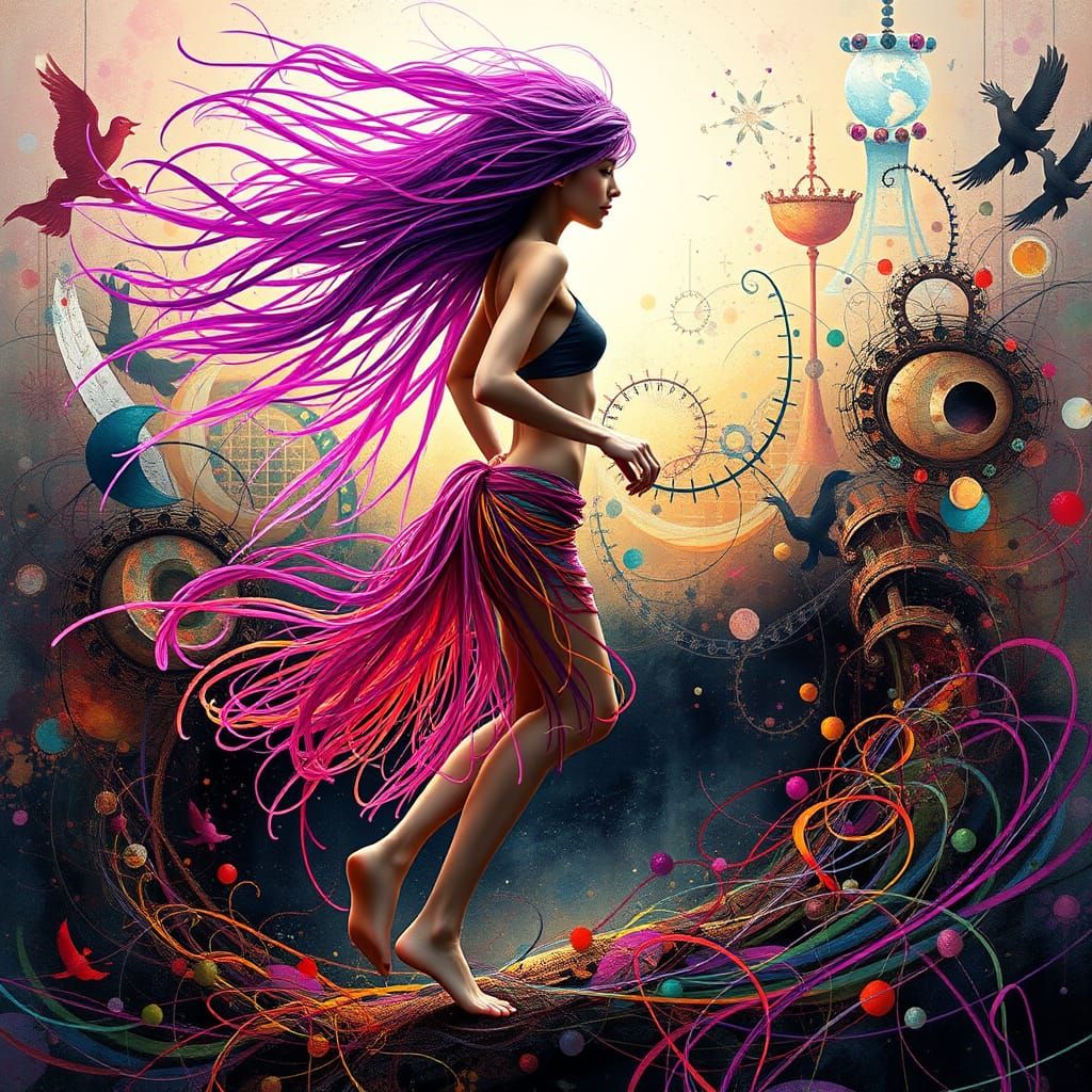 Whirlwind of Self-Love in Vibrant Abstraction