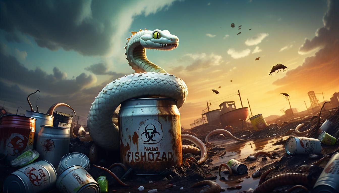 Dystopian Naga in Toxic Wasteland: 3D Animation