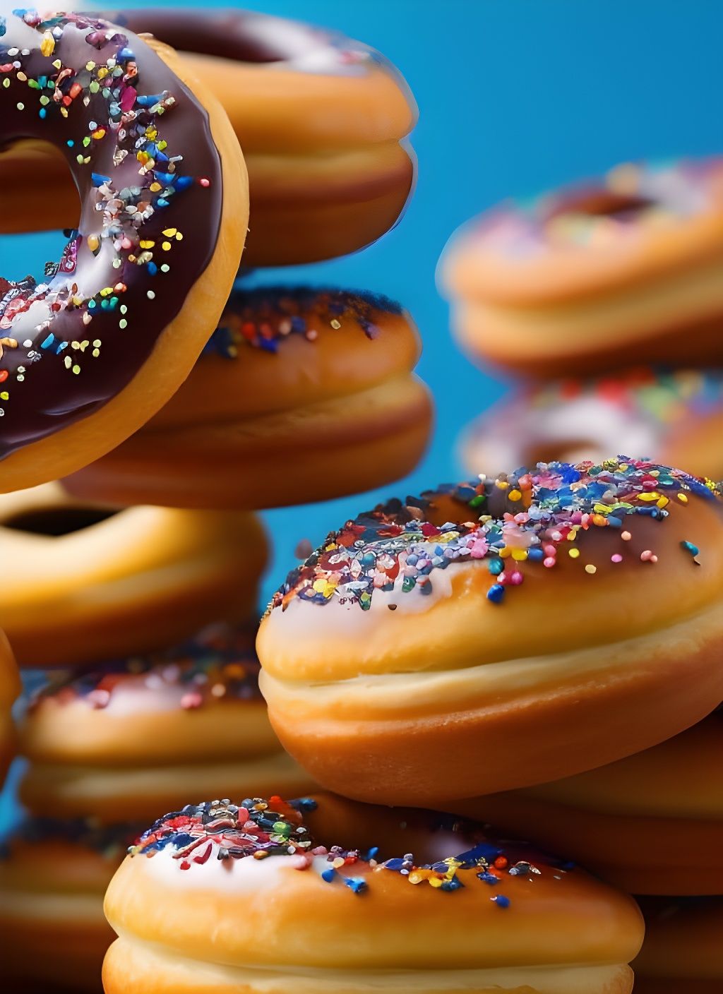 Donuts Swirling in a Surrealist Style