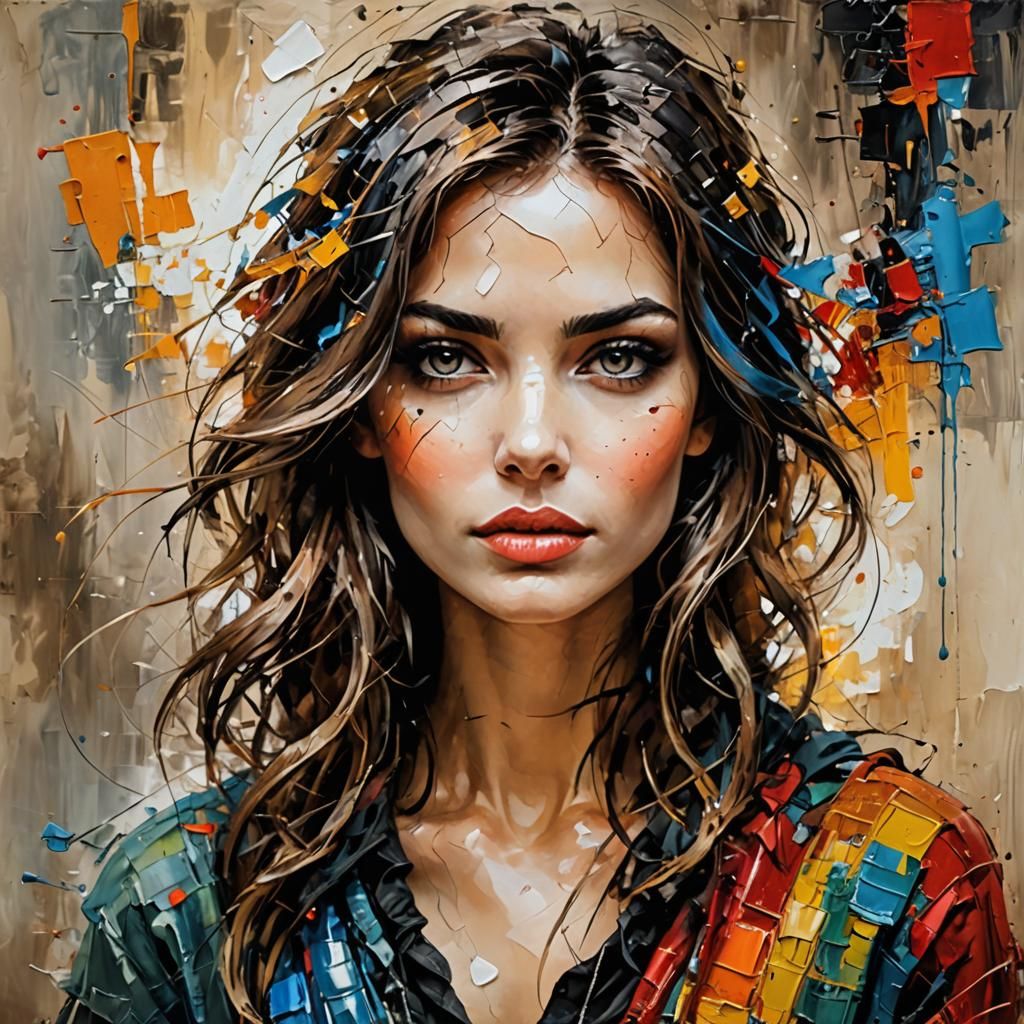 Gorgeous Woman in Oil Painting Style