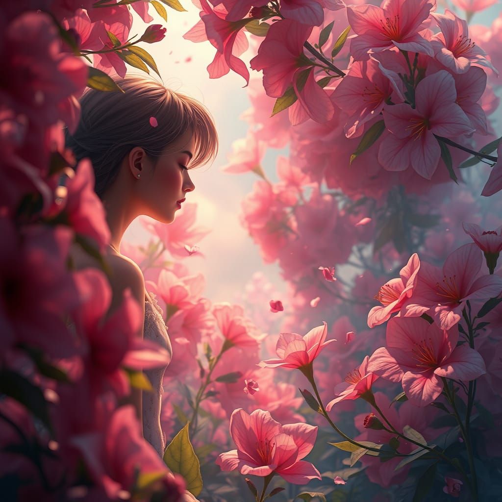 Ethereal Whispers of Affection in Dreamlike Landscape