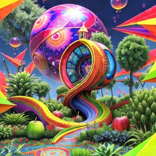 Psychedelic Garden: 3D CGI Kaleidoscope