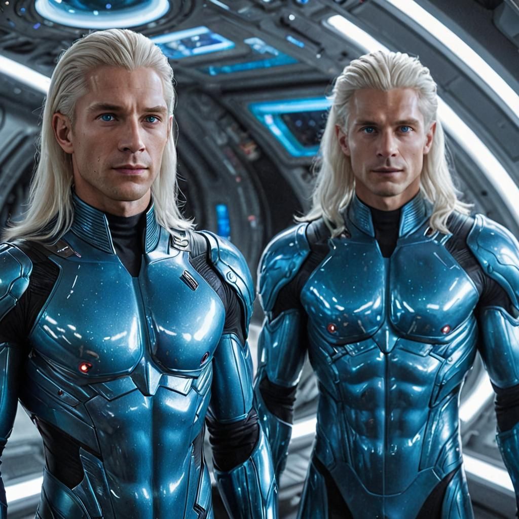 Two Nordic-Looking Pleiadian Aliens in a Spaceship