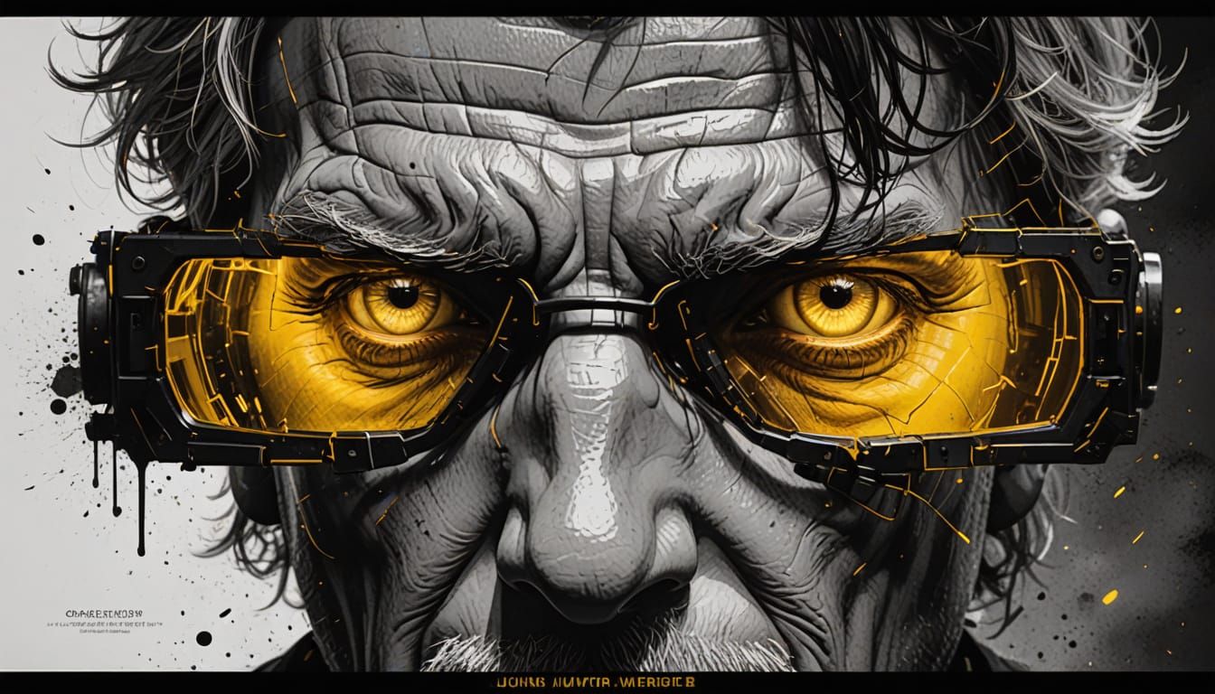 Intense Portrait of Carl Jung in Digital Art Style