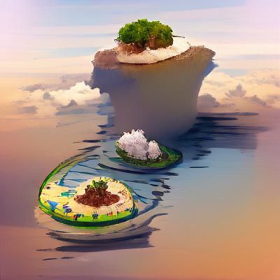 Tranquil Floating Island in the Sky