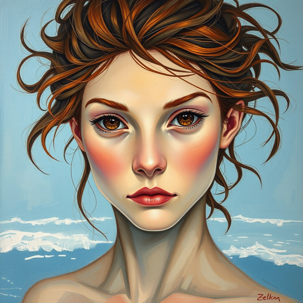 Selkie Portrait with Impasto Acrylics