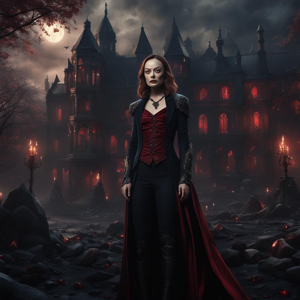 Female Vampire in Detailed Matte Painting Style