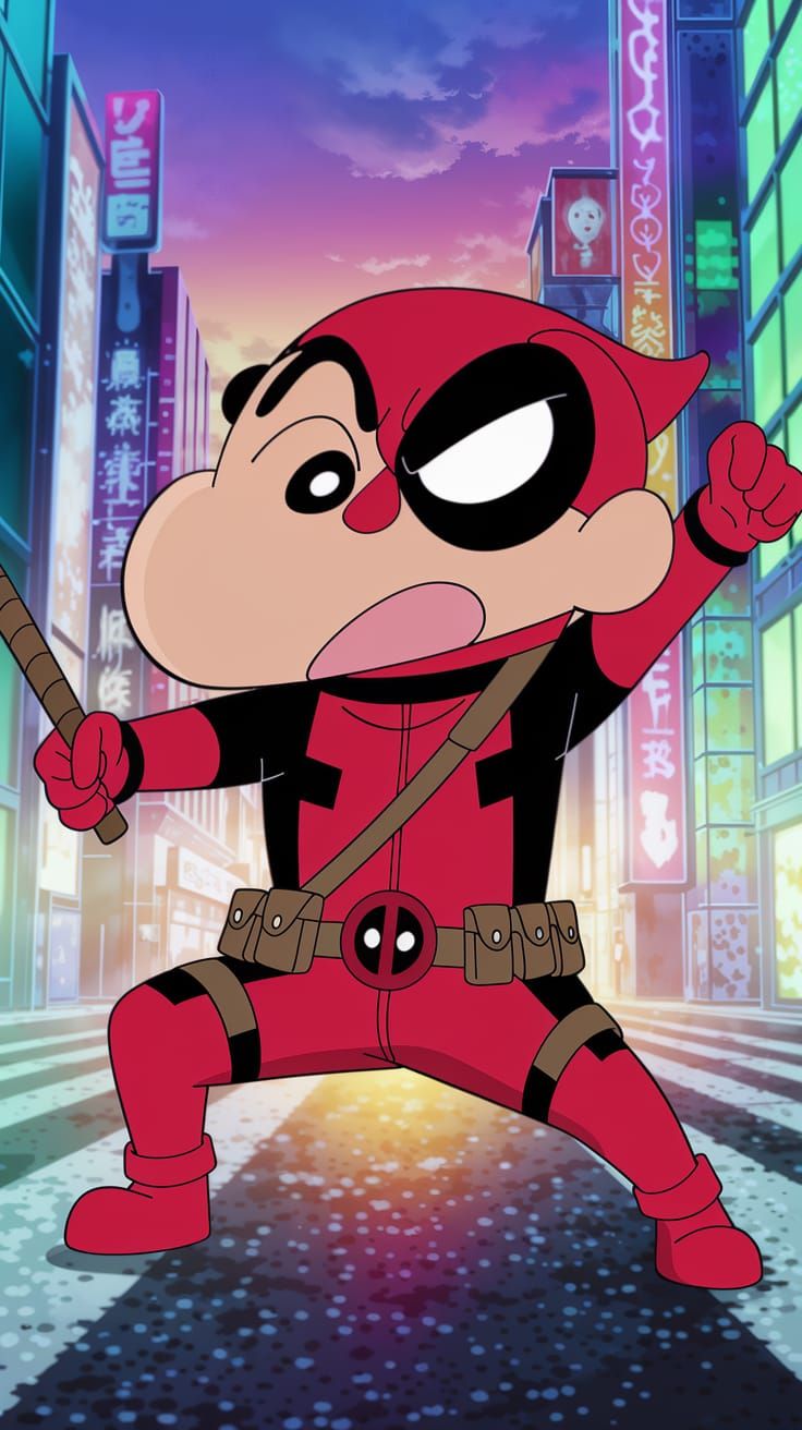 Shinchan Embraces Deadpool's Playful Spirit in Animated City...