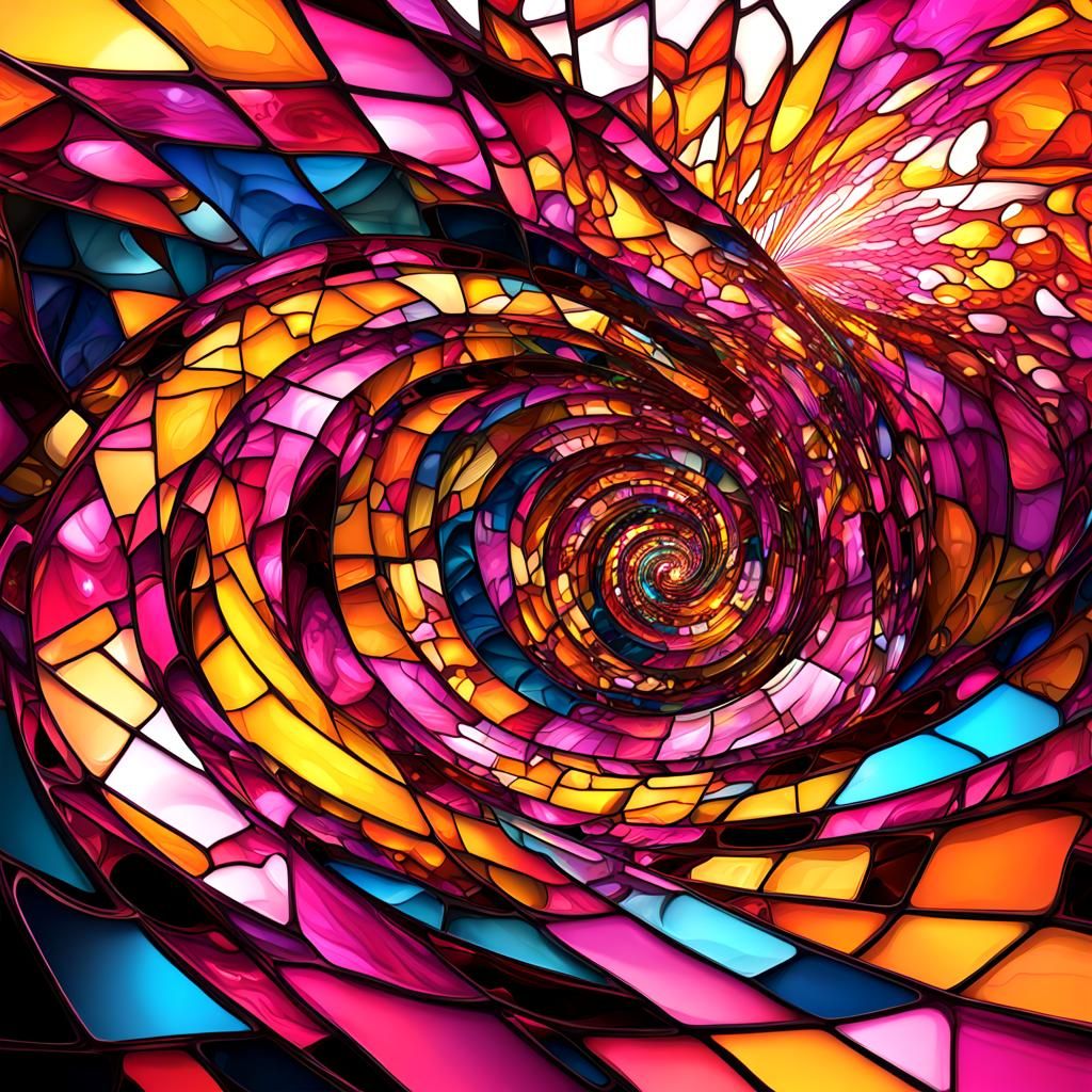 Breaking Stained Glass Shattering in Vivid Colors
