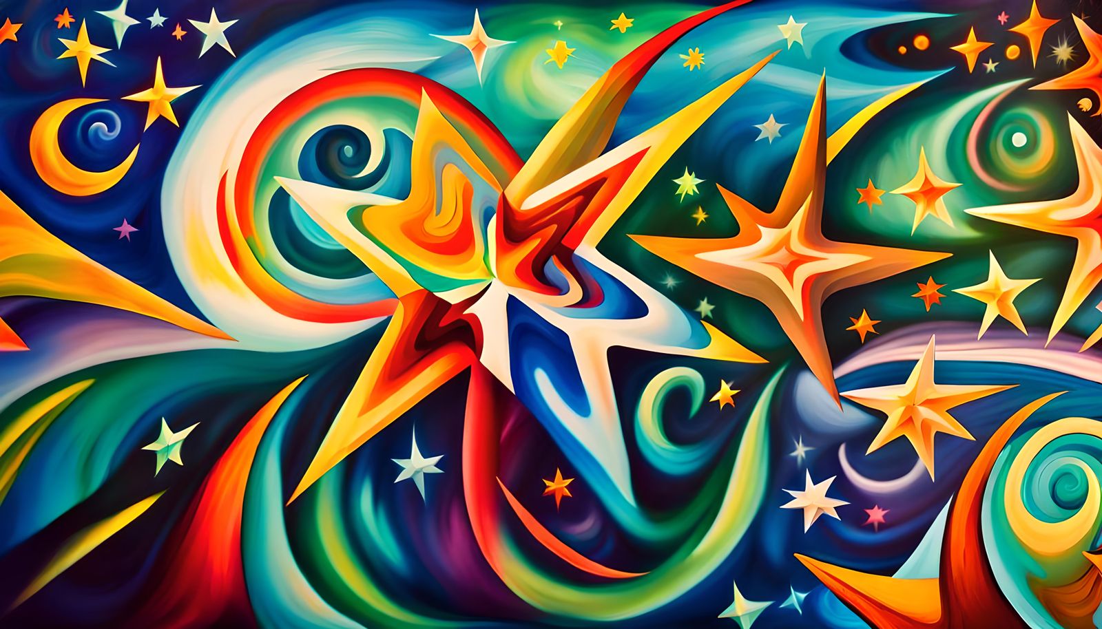 Iridescent Stars in Electro Magnetic Plasma Maelstrom