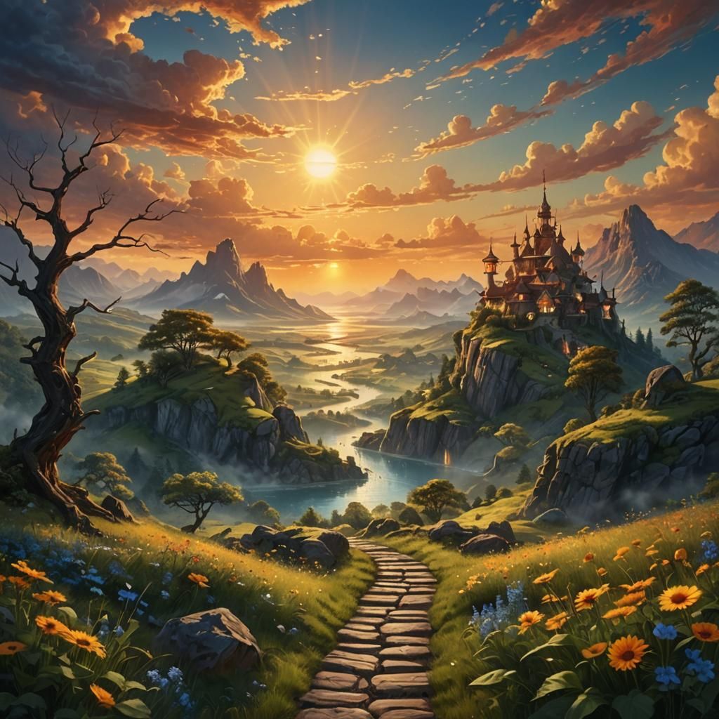 Behind you, the sun slowly rises