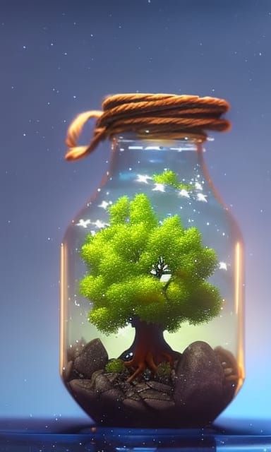 Fantasy Tree in Jar Digital Art
