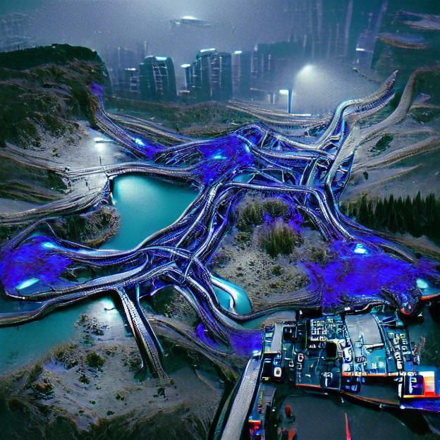 Cyberpunk Cityscape on Alien Planet