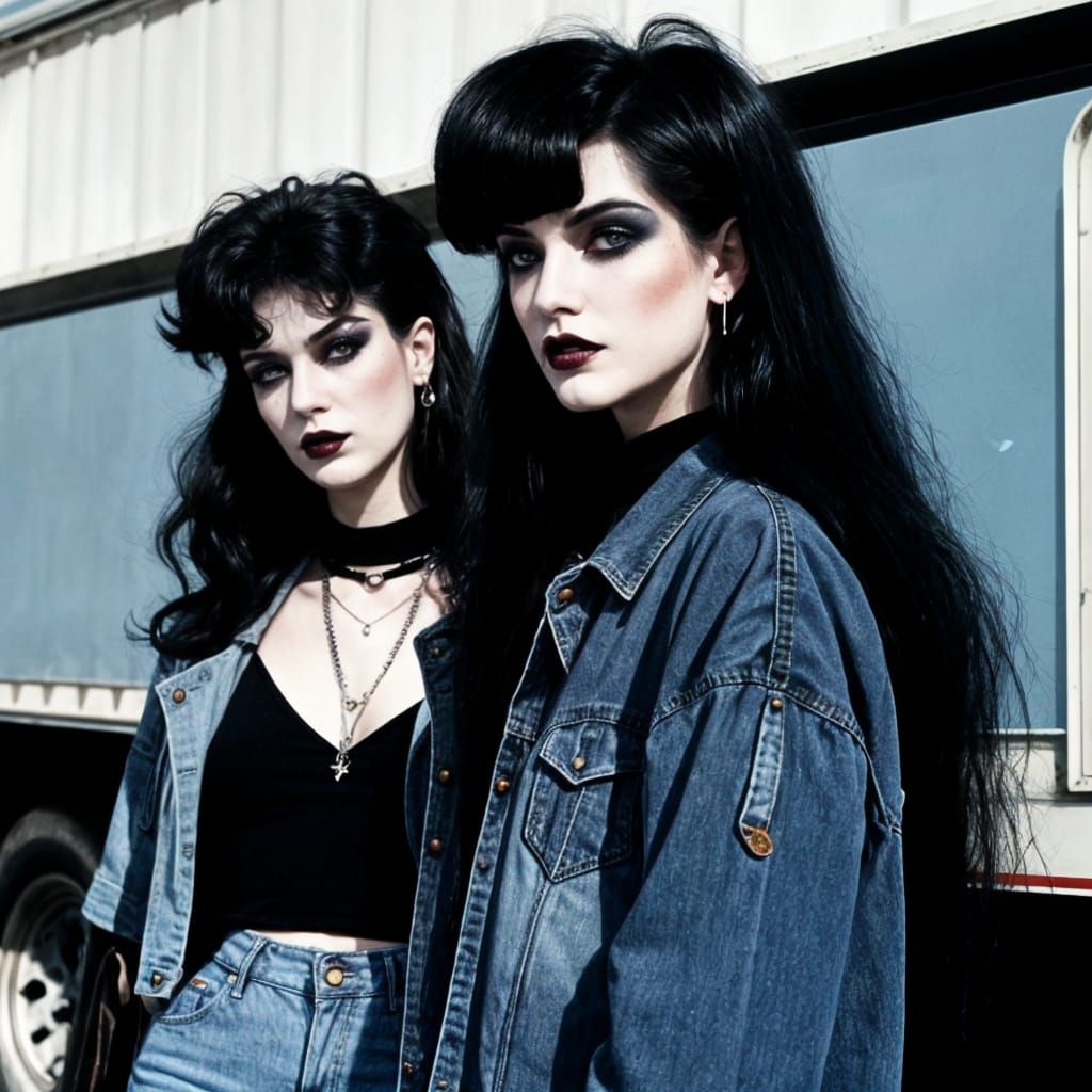 Goth Girls in Neon Acid Wash Style