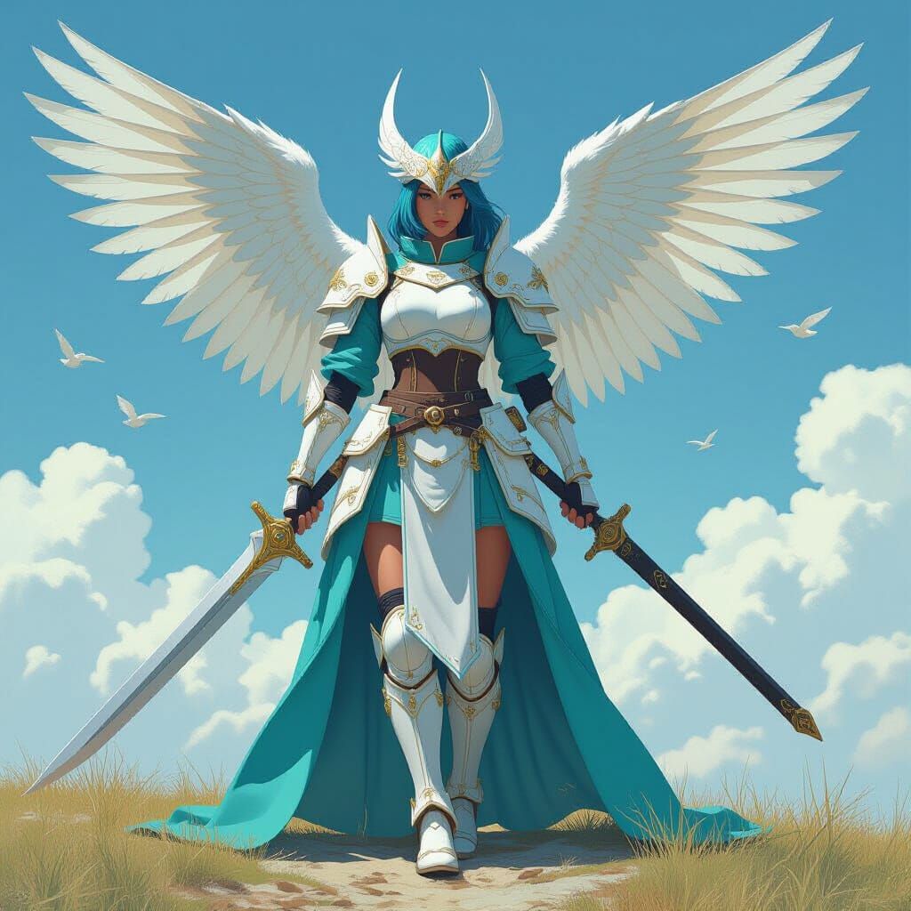 Majestic Turquoise Warrior with Pistols