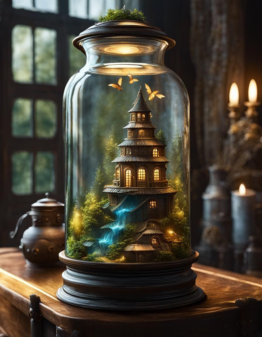 Fairy in a Bottle: Detailed Matte Painting