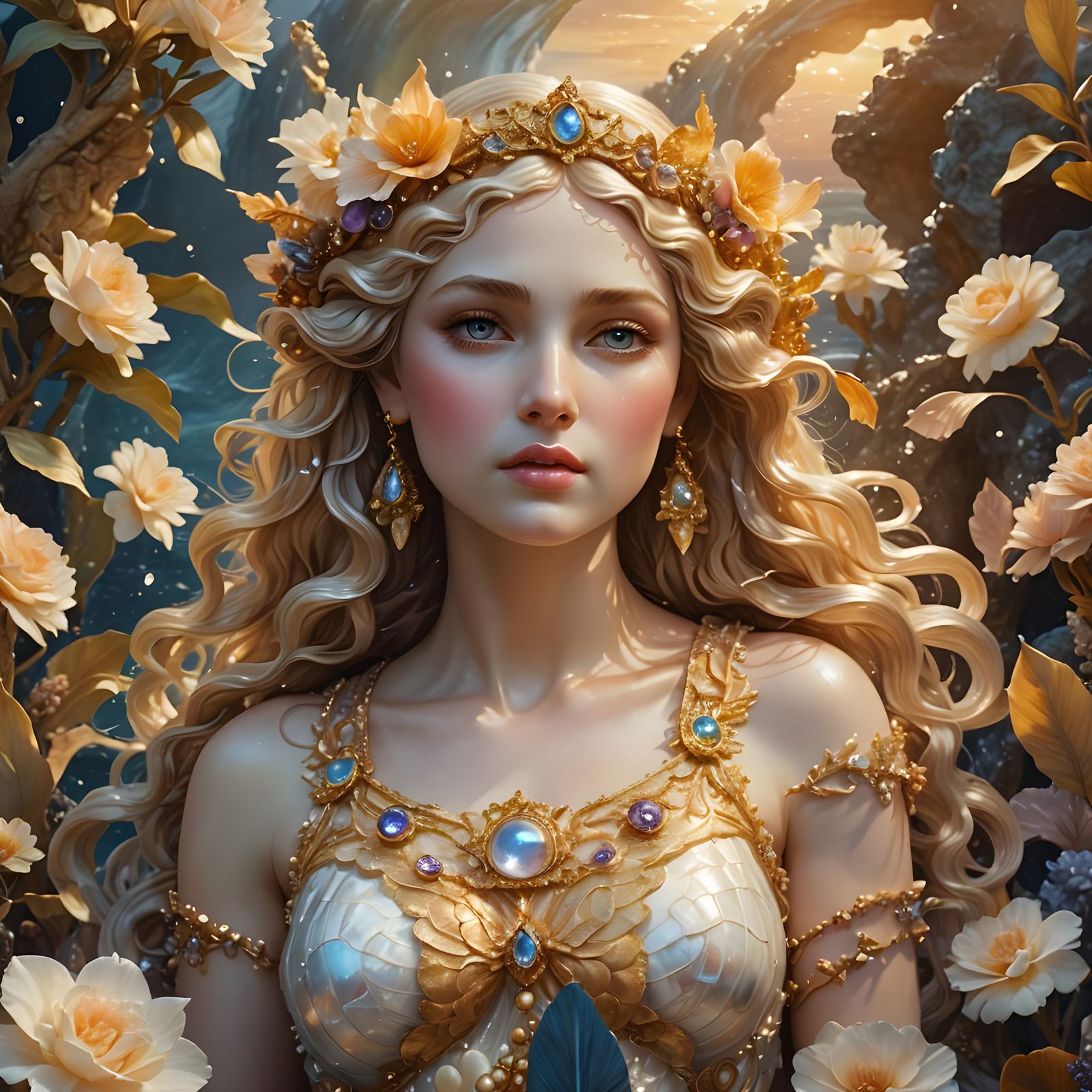 Aphrodite: Greek Goddess in Detailed Matte Painting