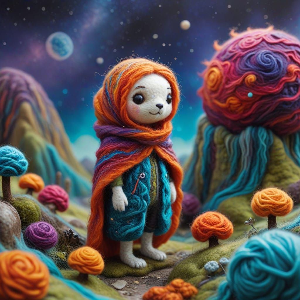 Surreal Fabric Sculpture in Vibrant Textures