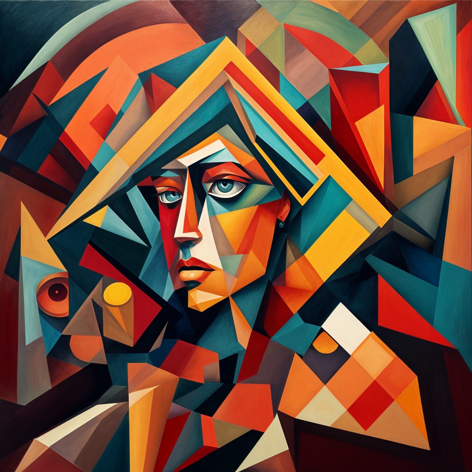 Illuminati Symbol in Cubist Art Deco Style