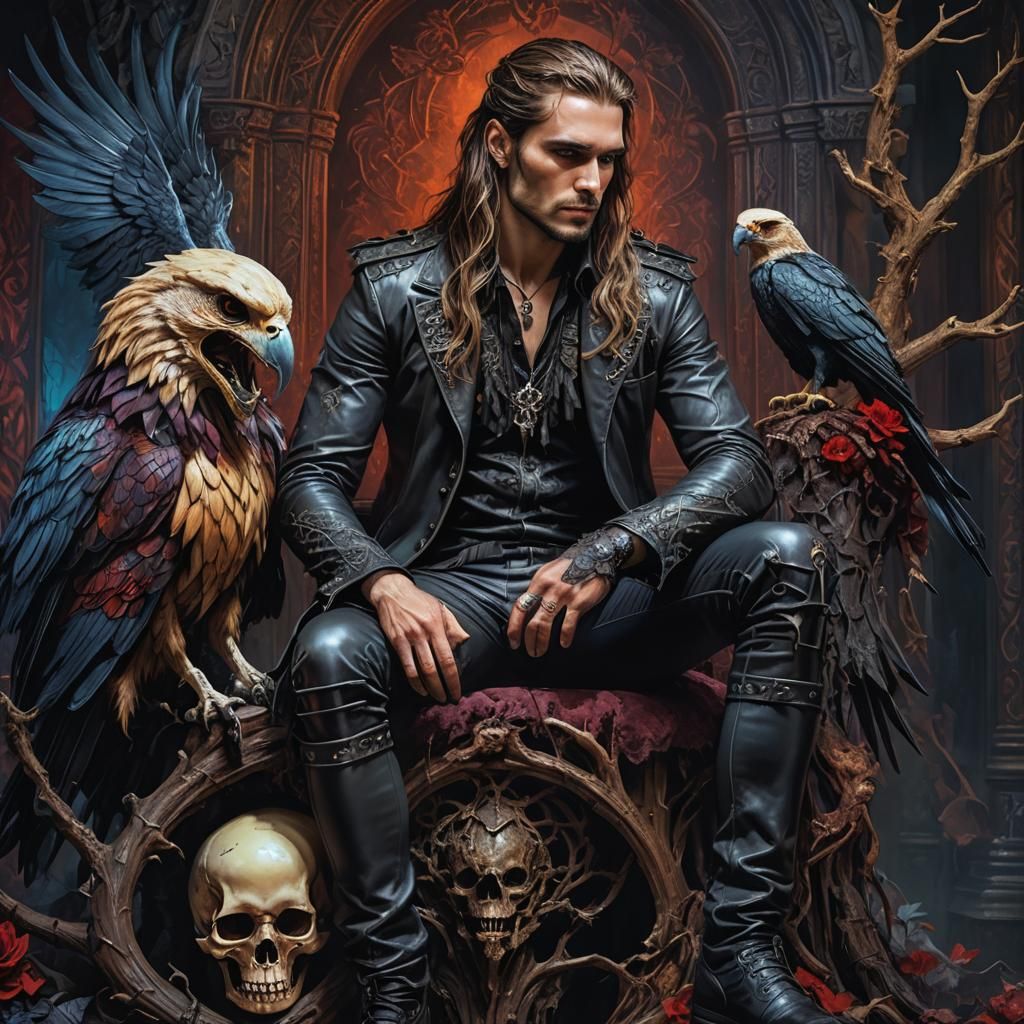 handsome man with long hair wearing Gantz skintight rubber p...