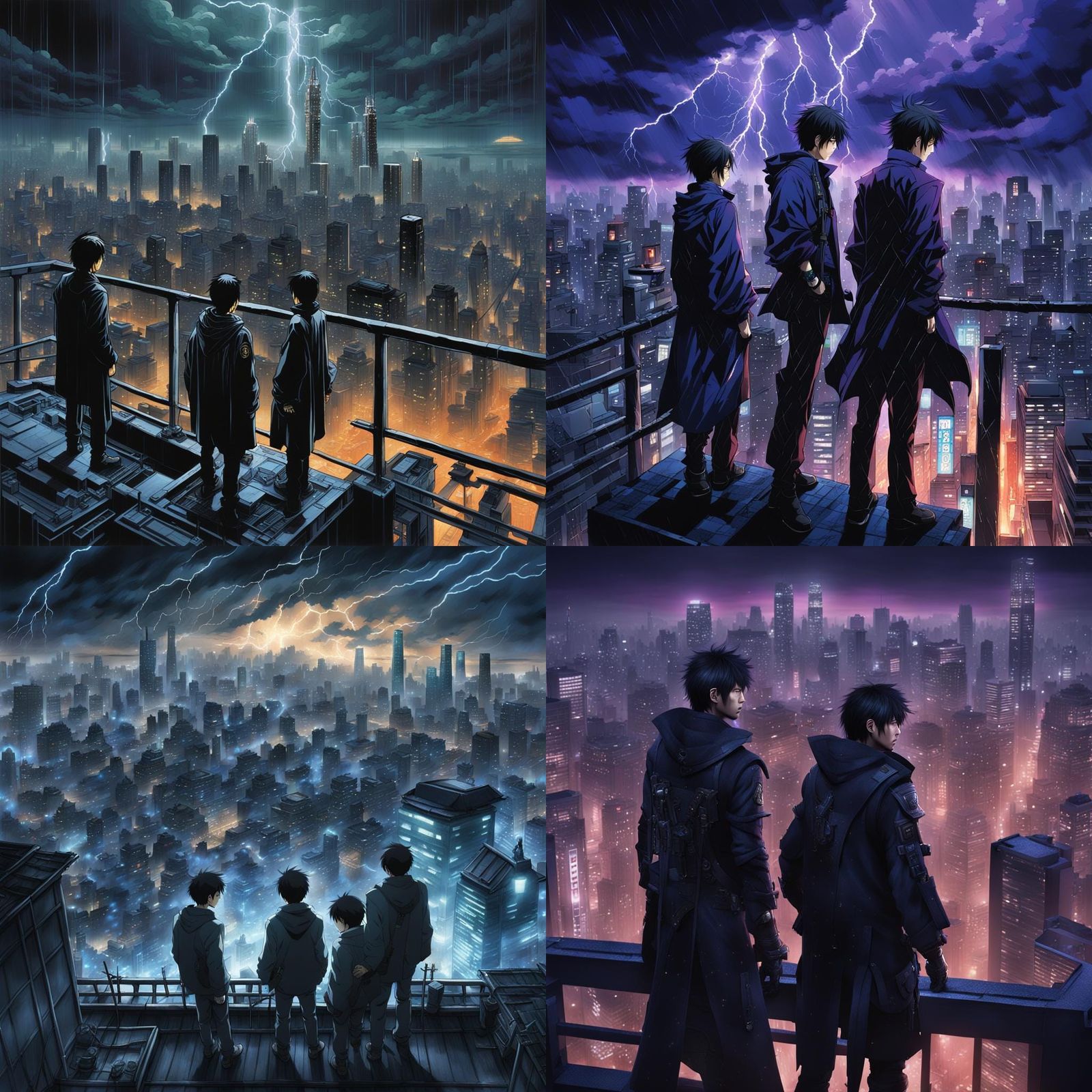 Gojo Satoru Overlooks Tokyo in Gloomy Digital Painting