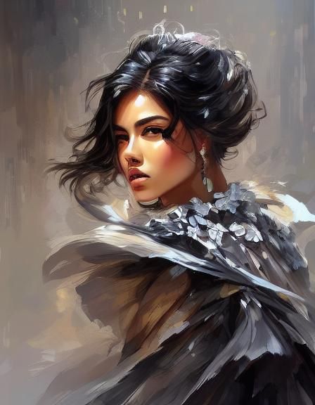 Stunning Lady in Metal Filigree Room, Speedpaint Style