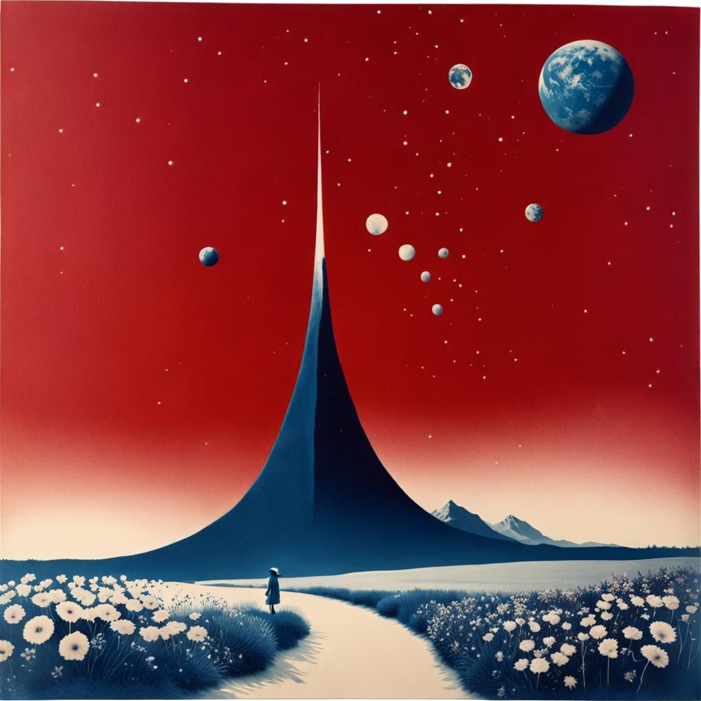 Ethereal Cyanotype Landscapes with Floral Specimens