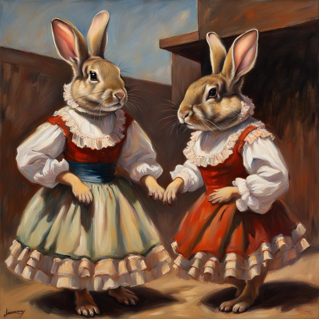 Rabbits Perform Carmen in Impressionist Style