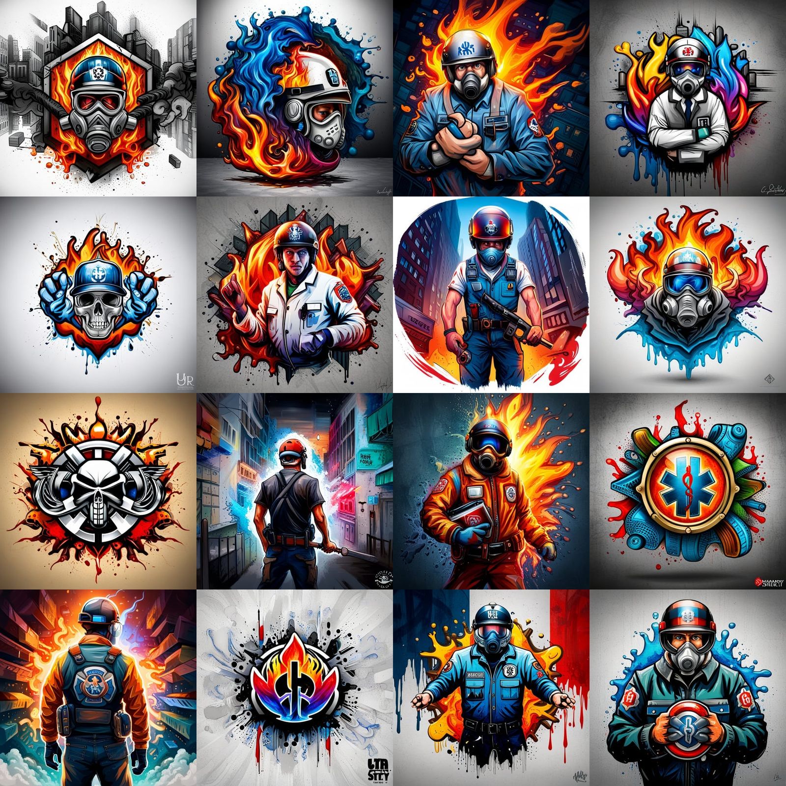 Medical First Responder Logo in Graffiti Art Style