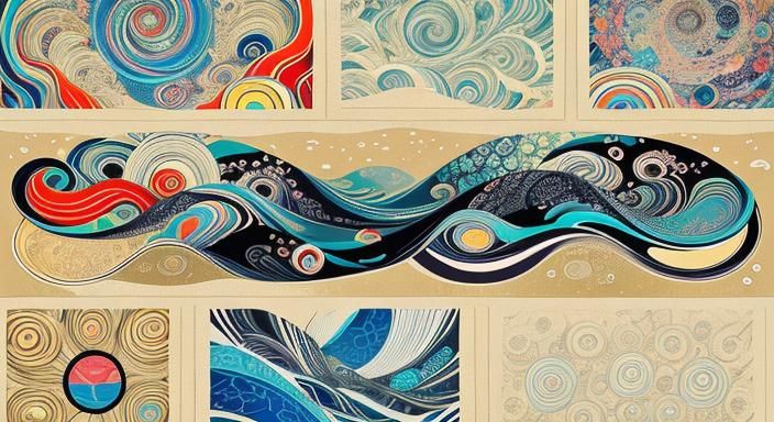 Surreal River Through Kaleidoscopic Pop Art Garden