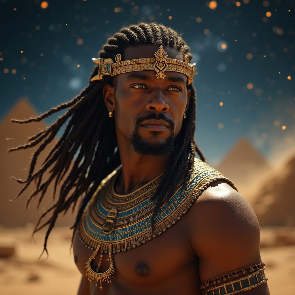 Celestial Egyptian God in Divine Light