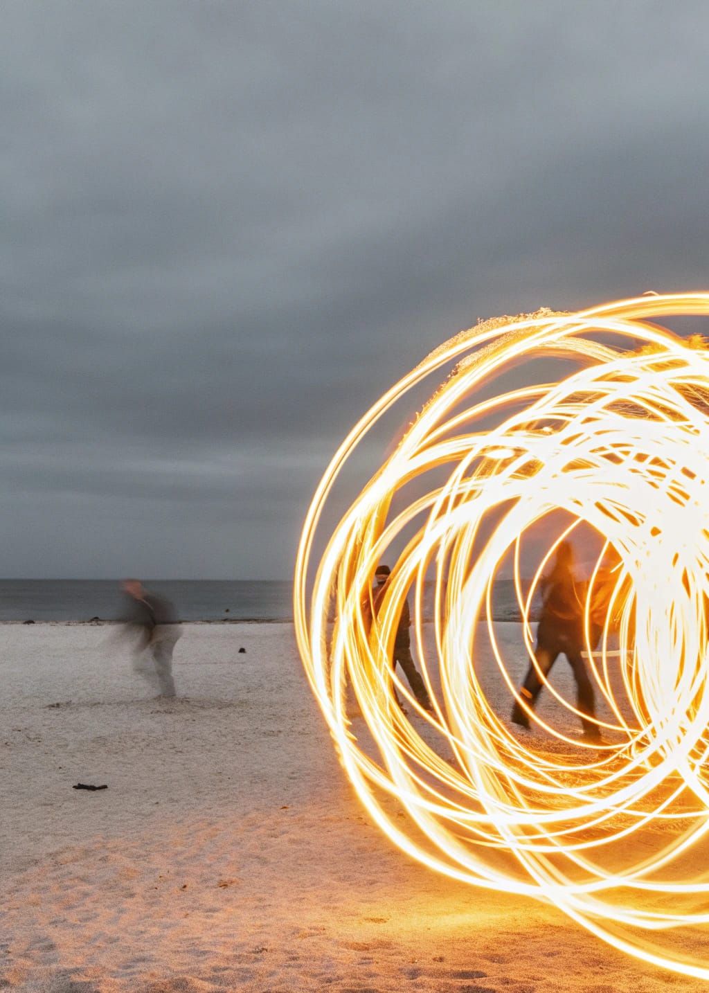 Glowing Curly Whirlingtons on the Beach