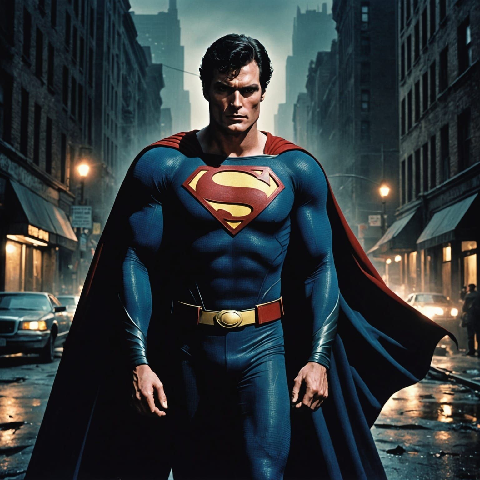 Superman Rescues Batman in Gotham: Comic Art