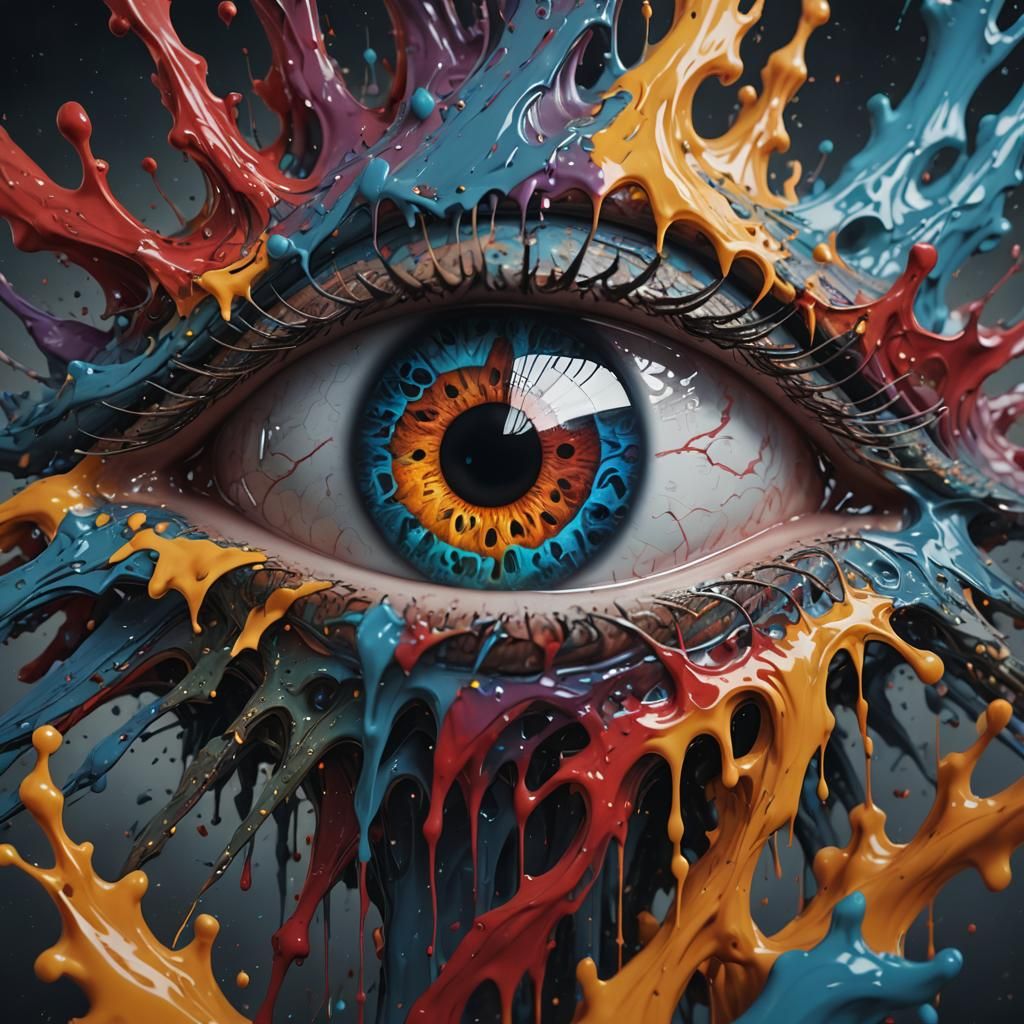 Abstract Glooming Eye in Detailed Matte Painting