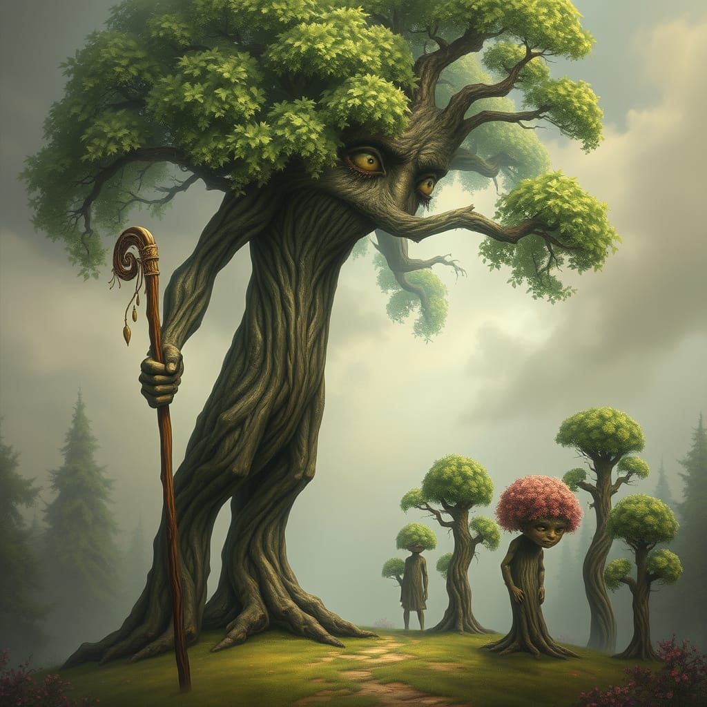 Ent tree herding his saplings.