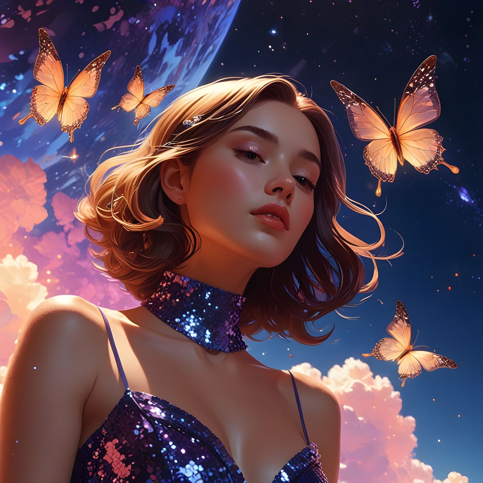 Surreal Sequin Earth Shines in Cosmic Beauty