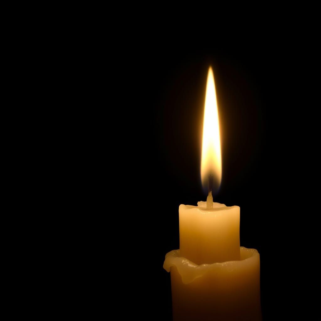 Hopeful Candle Flame in Darkness, Chiaroscuro Style