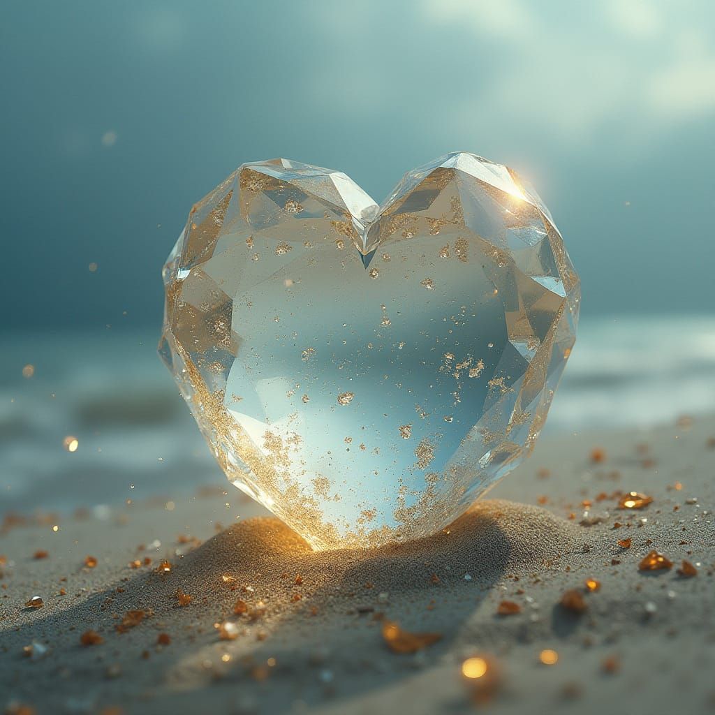 Surreal Crystal Hearts Shatter Like Ephemeral Sandcastles
