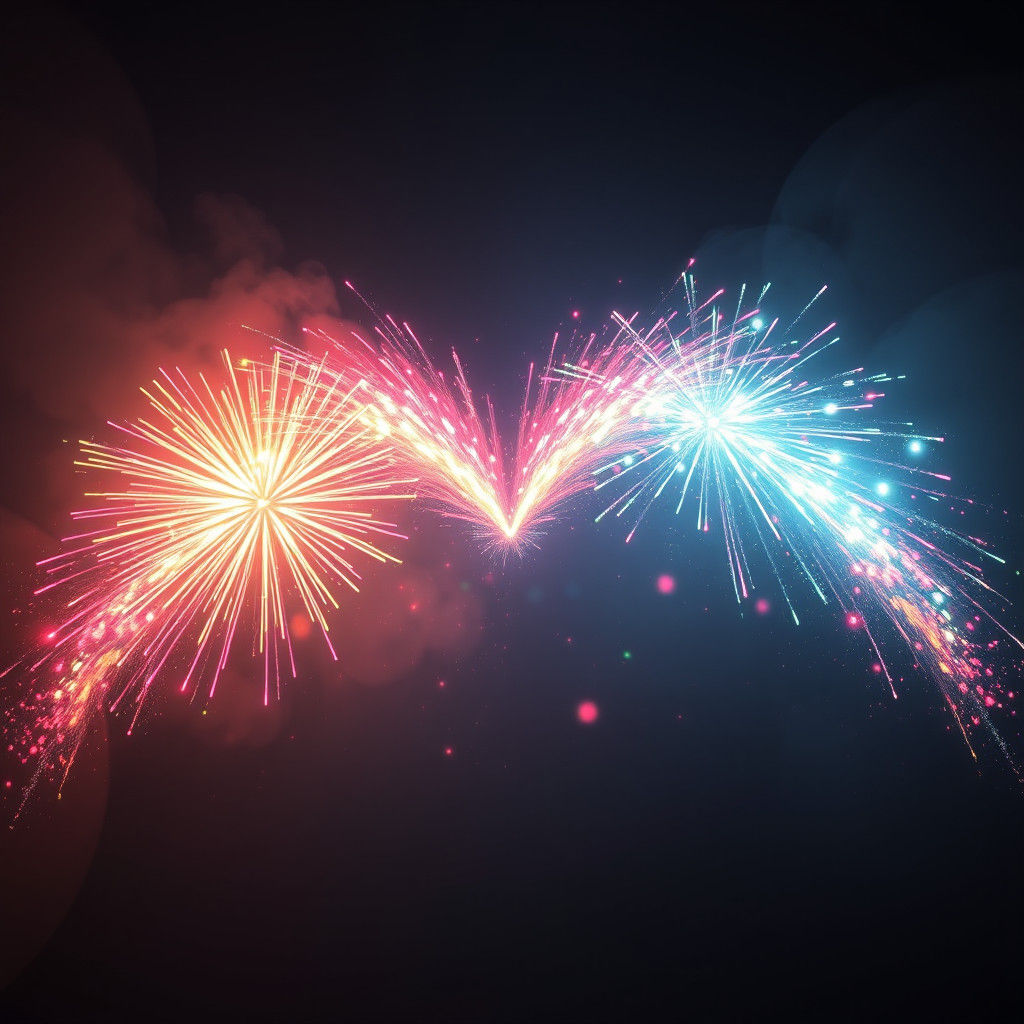 Rainbow Firework: Detailed Fantasy Concept Art