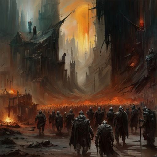 Orcs Gather Before the Eye: Dramatic Matte Painting