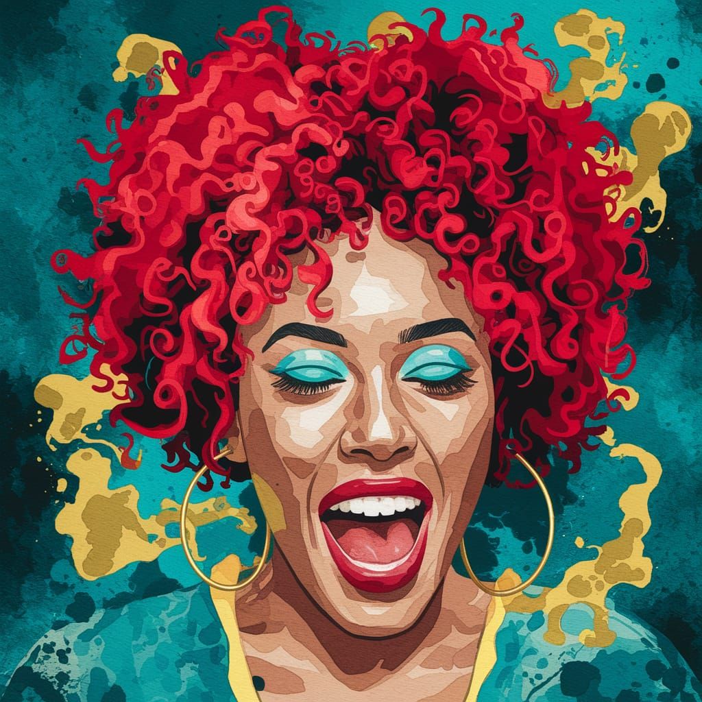 Abstract Bismuth Texture in Watercolor Style